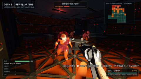 The Taken: crew members the Bloom has claimed, coming down a corridor